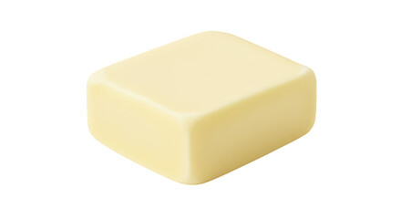 Isolated Transparent Background Close Up View of Butter Block Ingredient