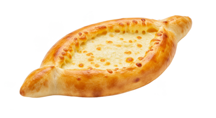Isolated Transparent Background Food Photography of Traditional Khachapuri