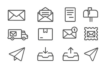Mail and communication icons on metallic background