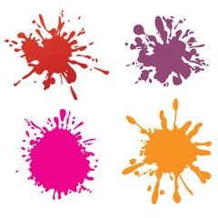 Colorful ink spots set. Vector illustration