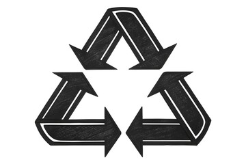 Obraz premium Generate a Minimalist Black and White Recycle Symbol Illustration A Sustainable Design Concept