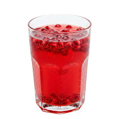Isolated Transparent Background of Fizzy Pomegranate Cocktail Drink