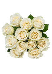 Obraz premium Isolated Transparent Background of White Roses Bouquet Floral Decoration