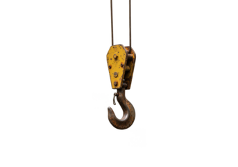 Isolated Transparent PNG of Heavy Duty Metal Hook for Crane Construction
