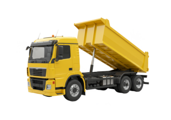 Isolated Yellow Dump Truck Vehicle Illustration on Transparent Background