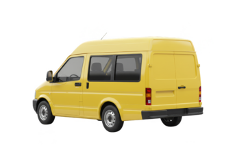 Isolated Yellow Delivery Van a Commercial Vehicle Rear View Illustration
