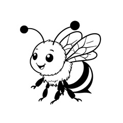 Cute smiling bee illustration