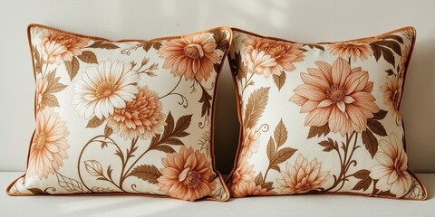 Elegant Floral Pillows with Subtle Sheen and Design Space