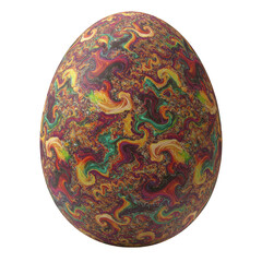 Ornate Patterned Easter Egg Isolated Decoration Colorful Design Festive