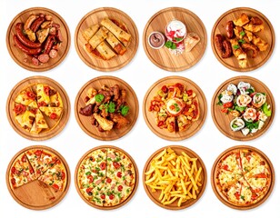 collection of tasty, junk and delicious food
