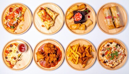 collection of tasty, junk and delicious food