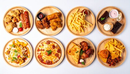 collection of tasty, junk and delicious food