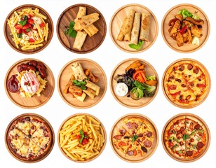 collection of tasty, junk and delicious food