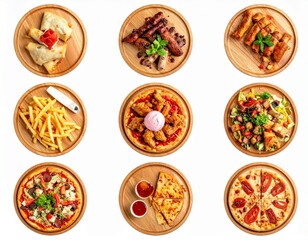 collection of tasty, junk and delicious food