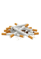 Pile of Cigarettes Tobacco Still Life Smoke Danger Isolated Illustration