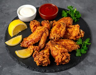 Crispy fried chicken wings