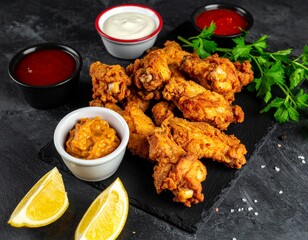 Crispy fried chicken wings