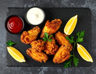 Crispy fried chicken wings