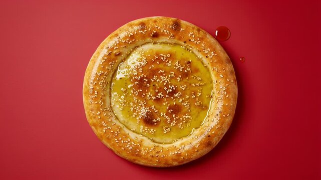 Turkish flatbread with butter or oil dripping