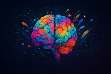 abstract colorful background brain splash