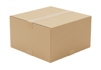 Realistic Brown Cardboard Box Package for Shipping and Delivery Isolated