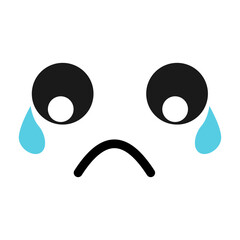 Sad emoticon with tears, expressing sorrow, emotion, and disappointment.