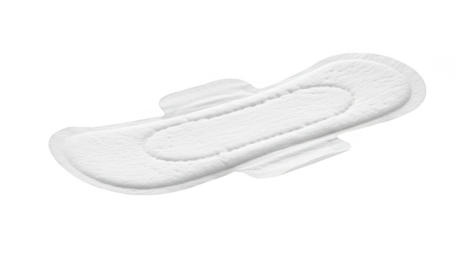 Sanitary Pad White Hygiene Feminine Care on Transparent Background