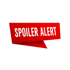 Spoiler Alert Red Ribbon Illustration on Transparent Background