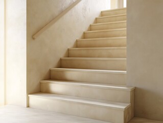 Stylish Staircase Designs. Modern Minimalist Interior Architecture with Light Colors and Elegant Structure