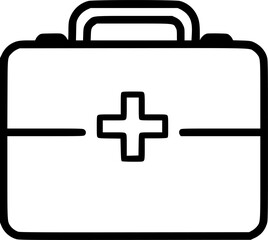 Obraz premium First aid kit bag silhouette,First aid kit bag black vector icon 