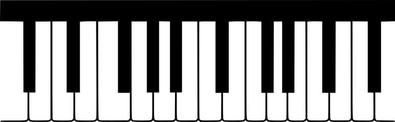 Naklejka premium piano keyboard black silhouette,musical silhouette vector 
