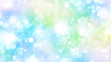 Pastel rainbow background with sparkling lights.  Soft,  delicate  colors blend into a  whimsical  pattern of  glowing  dots and  stars