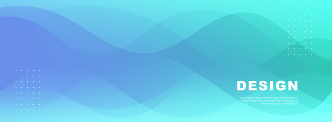 Modern banner background, blue and green gradations. Wave pattern shape. Trendy. Vector eps 10