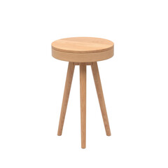 Minimalist round wooden side table, modern design, simple yet elegant aesthetics..