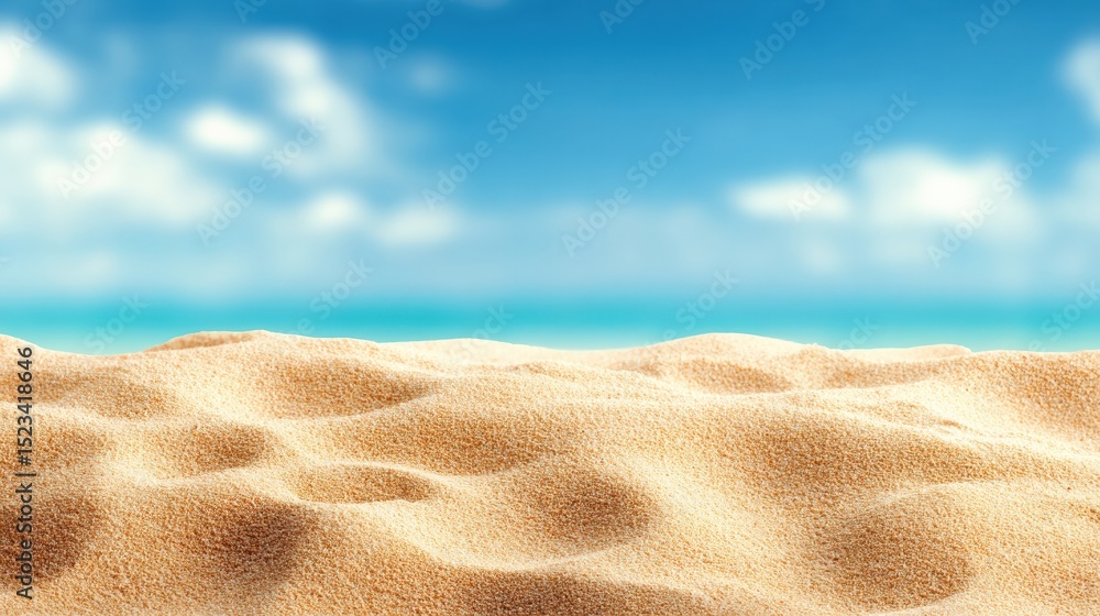 Aufkleber fine golden sand forms gentle waves in the foreground, contrasting with the blurred turquoise sea an