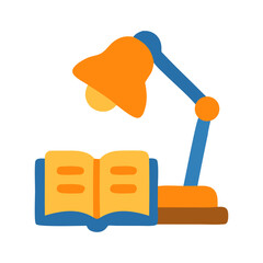 Desk Lamp Illuminating an Open Book A Study in Education and Learning