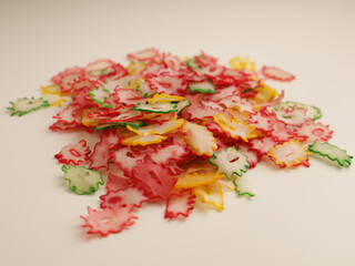 Crackers on white background