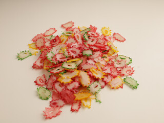 Crackers on white background
