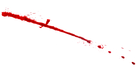 red paint splashes on transparent background