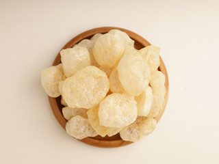 Crackers on white background