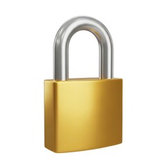 Naklejka premium Golden Padlock on White Background