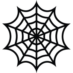 Obraz premium Spooky black spider web icon isolated on white background for halloween decorations