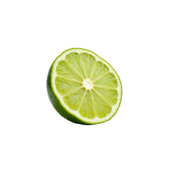 Fresh, vibrant lime slice, perfect for culinary uses, bright cut lime, citrus freshness..