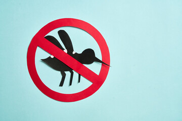 No mosquito, bite for World dengue day with Stop mosquito sign for prevention of virus,dengue, chikungunya, Zika, Mayaro, Malaria