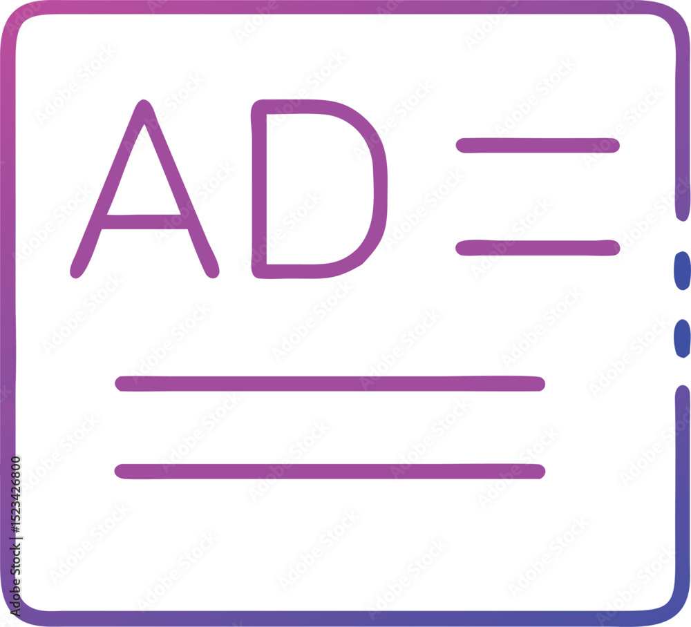 Poster digital advertisement concept with gradient outline suitable for design projects