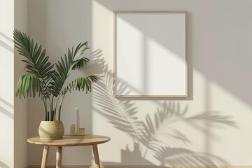 Pixel Perfect Picture of House Furniture Illustration with Table and Plant