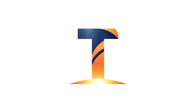 Abstract logo design featuring a stylized letter T with a gradient sunrise effect