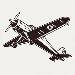 Vintage airplane illustration isolated on white background ready for design projects