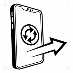 Smartphone data transfer icon mobile phone arrows refresh update
