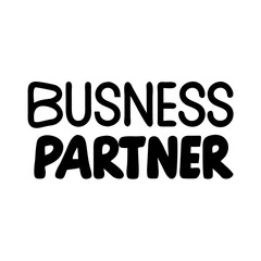 Crisp black silhouette design of business partners on white background